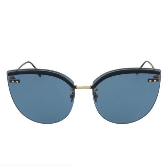 Bottega Veneta Women\'s Blue and Gold Cat Eye Sunglasses! main image 4